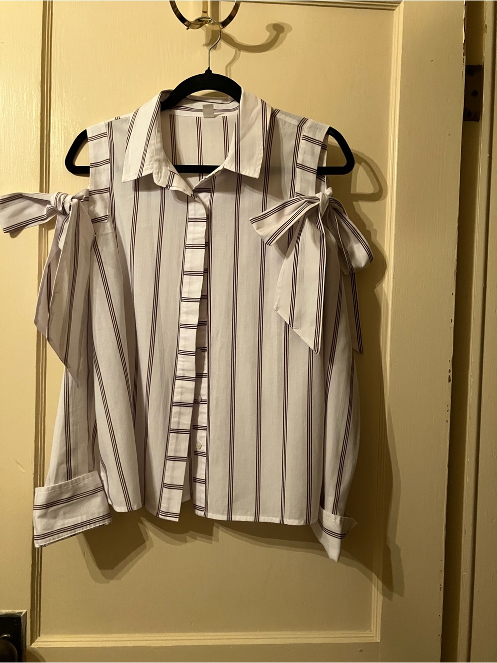 Striped Cold-Shoulder Blouse